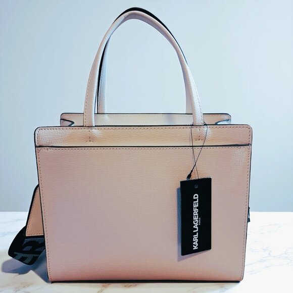 Karl Lagerfeld w Choupette Paris Maybelle Satchel with Coin Pouch White/Black NW - Picture 7 of 10